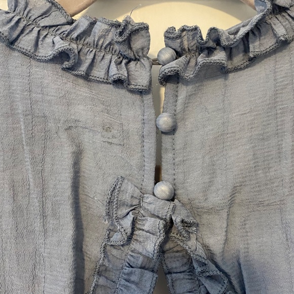 Light Blue Ruffle Mini Dress - Picture 4 of 7